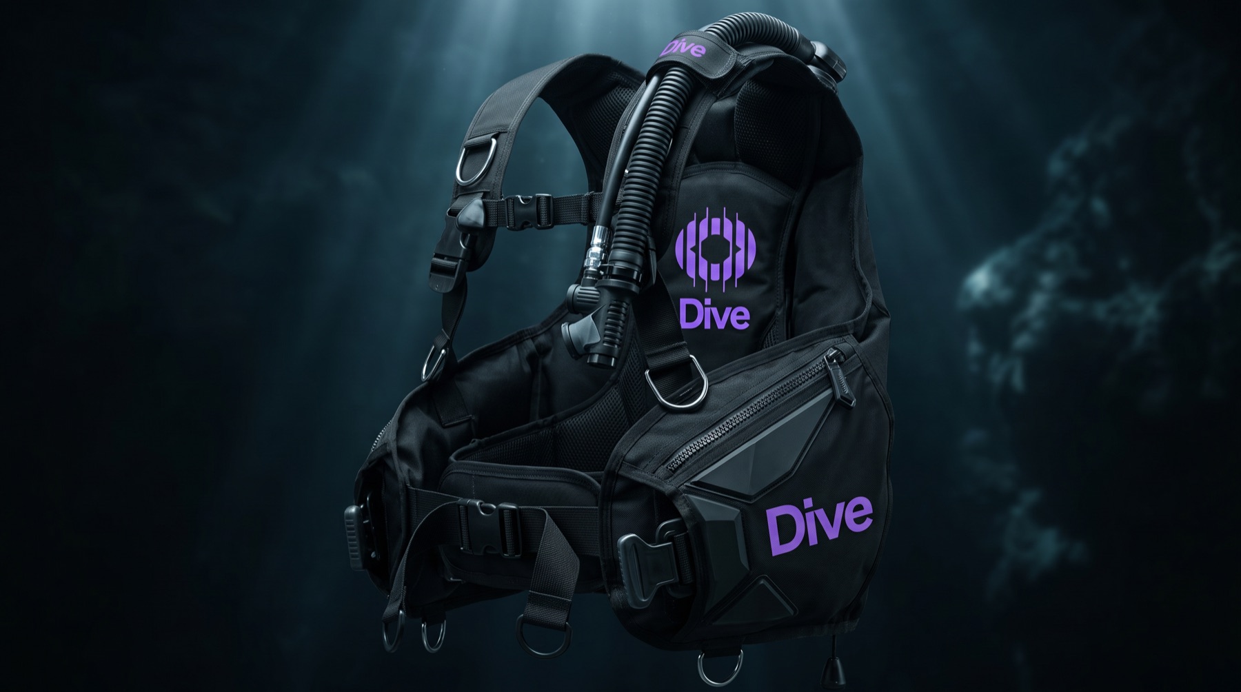 Gilet stabilisateur DIVE floqué du logo violet